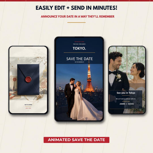 TOKYO Urban Wedding Save the Date Template — view 2