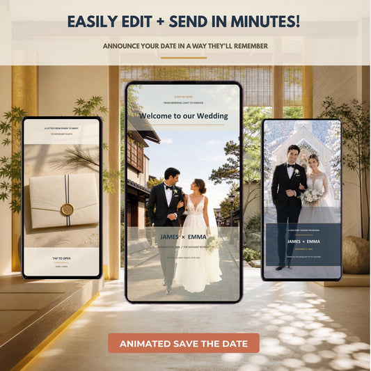 A DAY IN JAPAN Wedding Save the Date Template — view 2