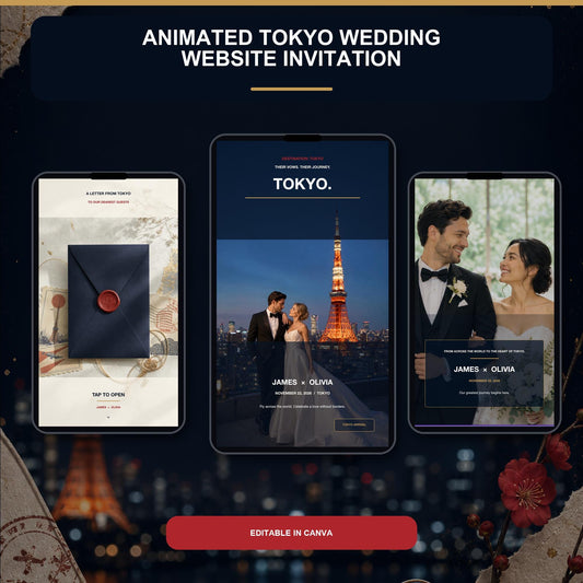 TOKYO Urban Wedding Website Invitation Template