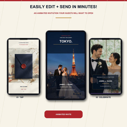 TOKYO Urban Wedding Website Invitation Template — view 3