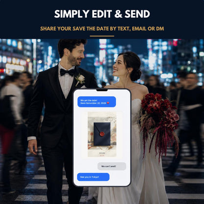 TOKYO Urban Wedding Save the Date Template — view 3