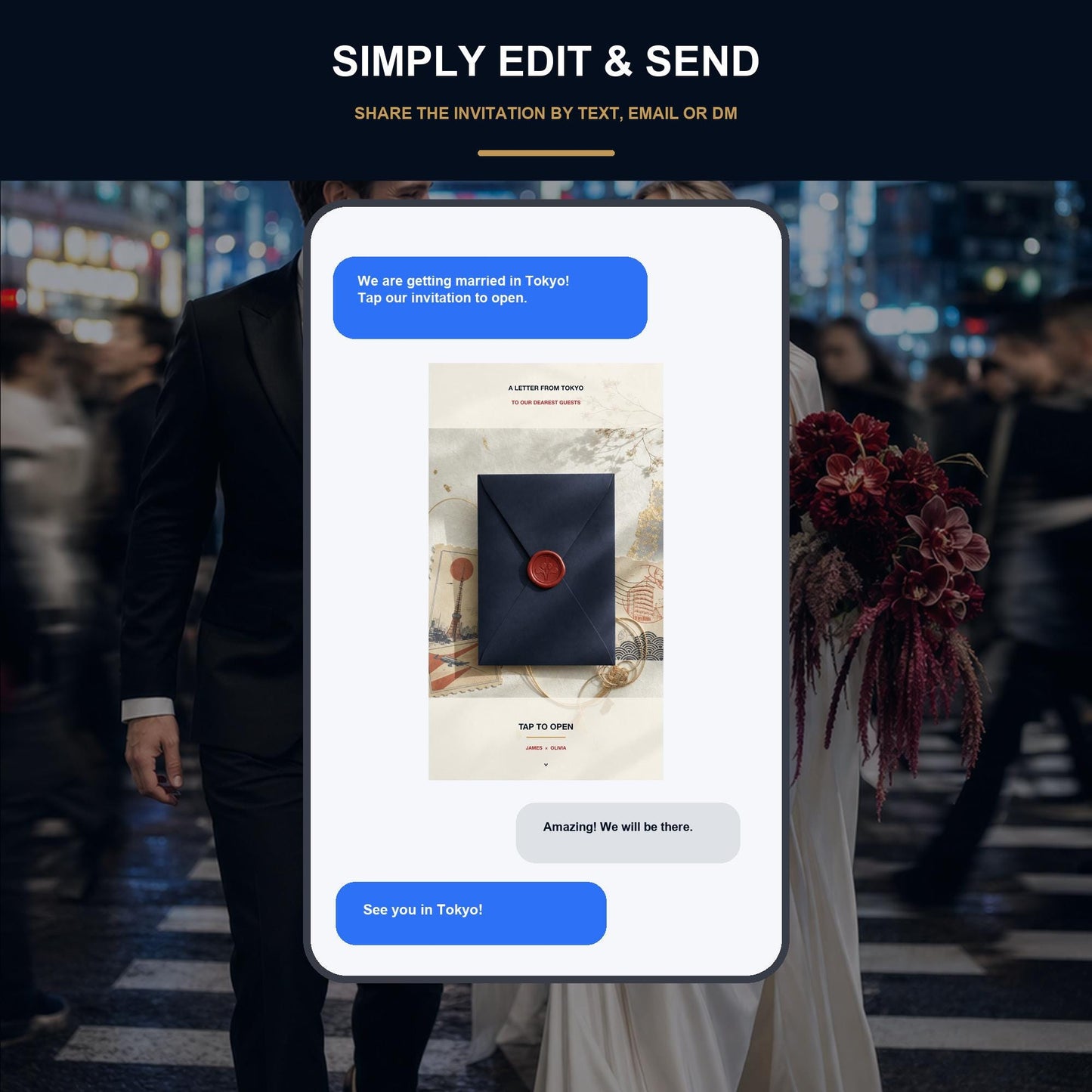 TOKYO Urban Wedding Website Invitation Template — view 4
