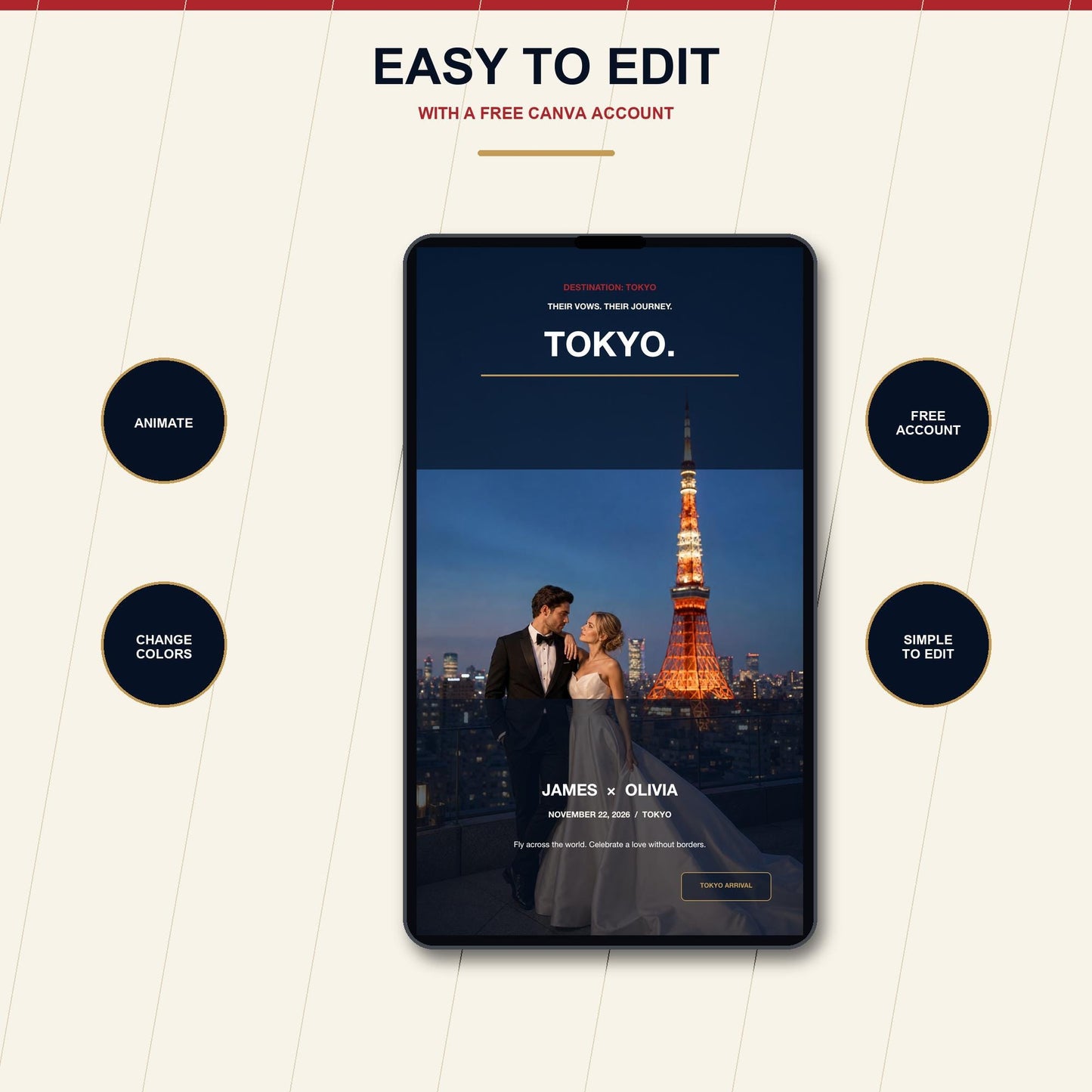 TOKYO Urban Wedding Website Invitation Template — view 7