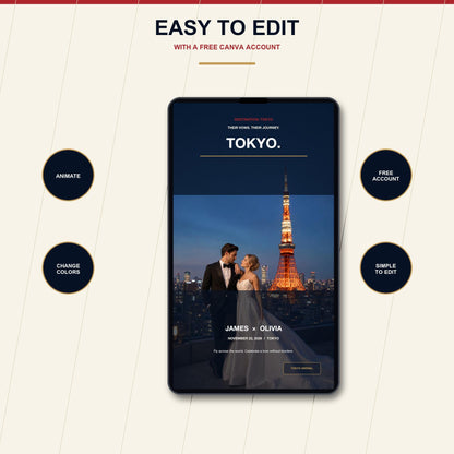 TOKYO Urban Wedding Website Invitation Template — view 7