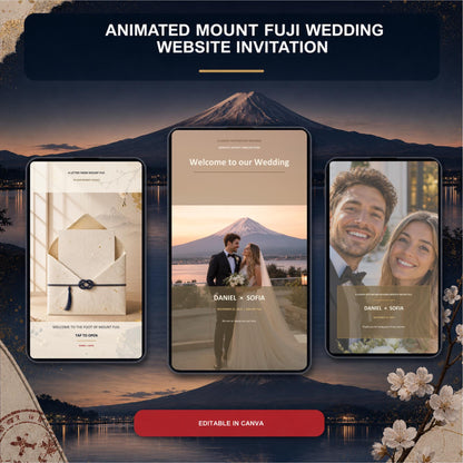 MOUNT FUJI Wedding Website Invitation Template