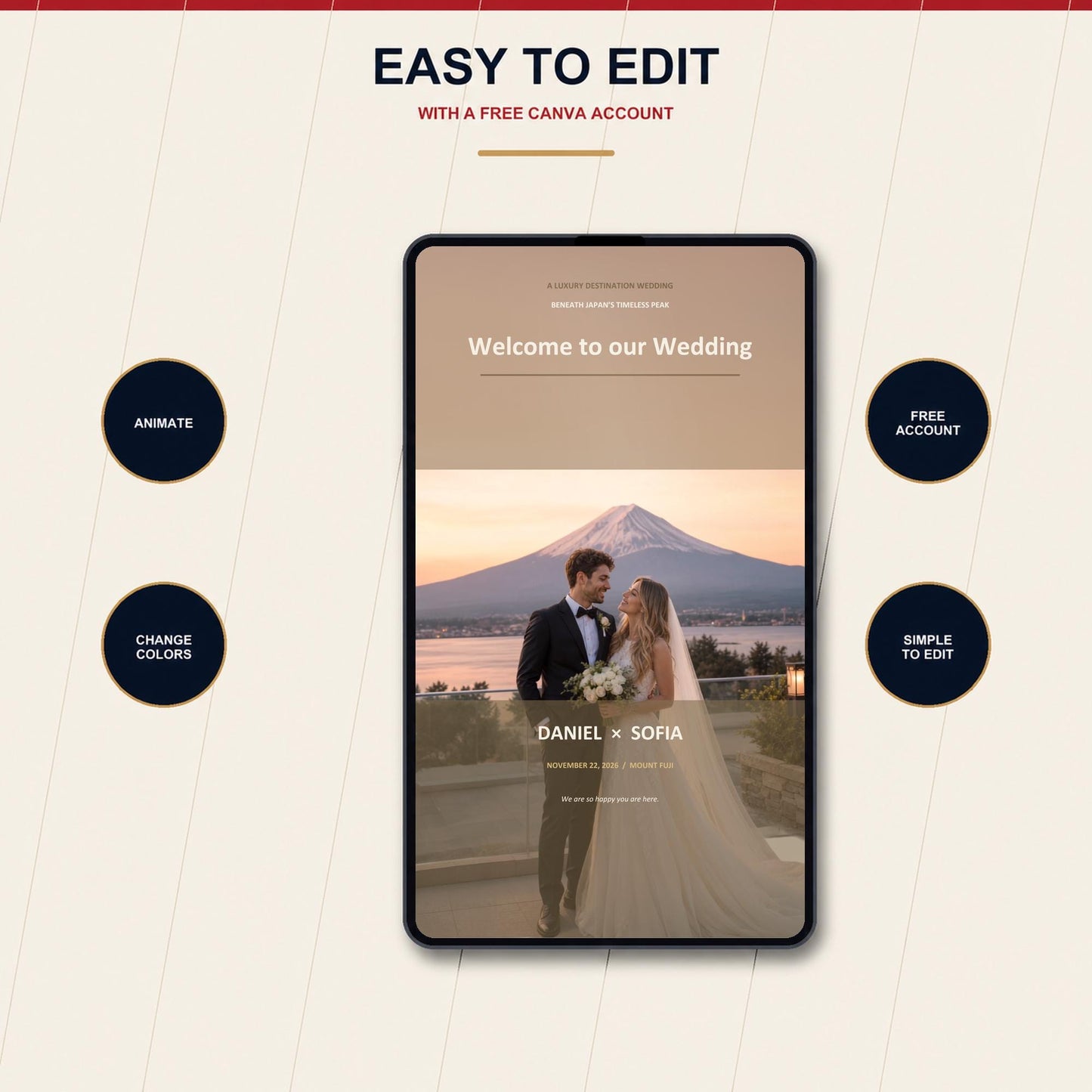 MOUNT FUJI Wedding Website Invitation Template — view 7