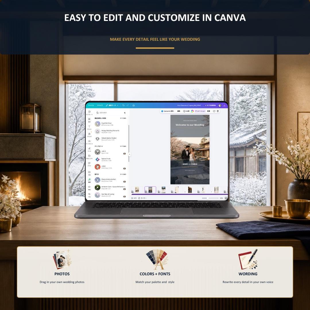 FOUR SEASONS Wedding Website Invitation Template — view 10