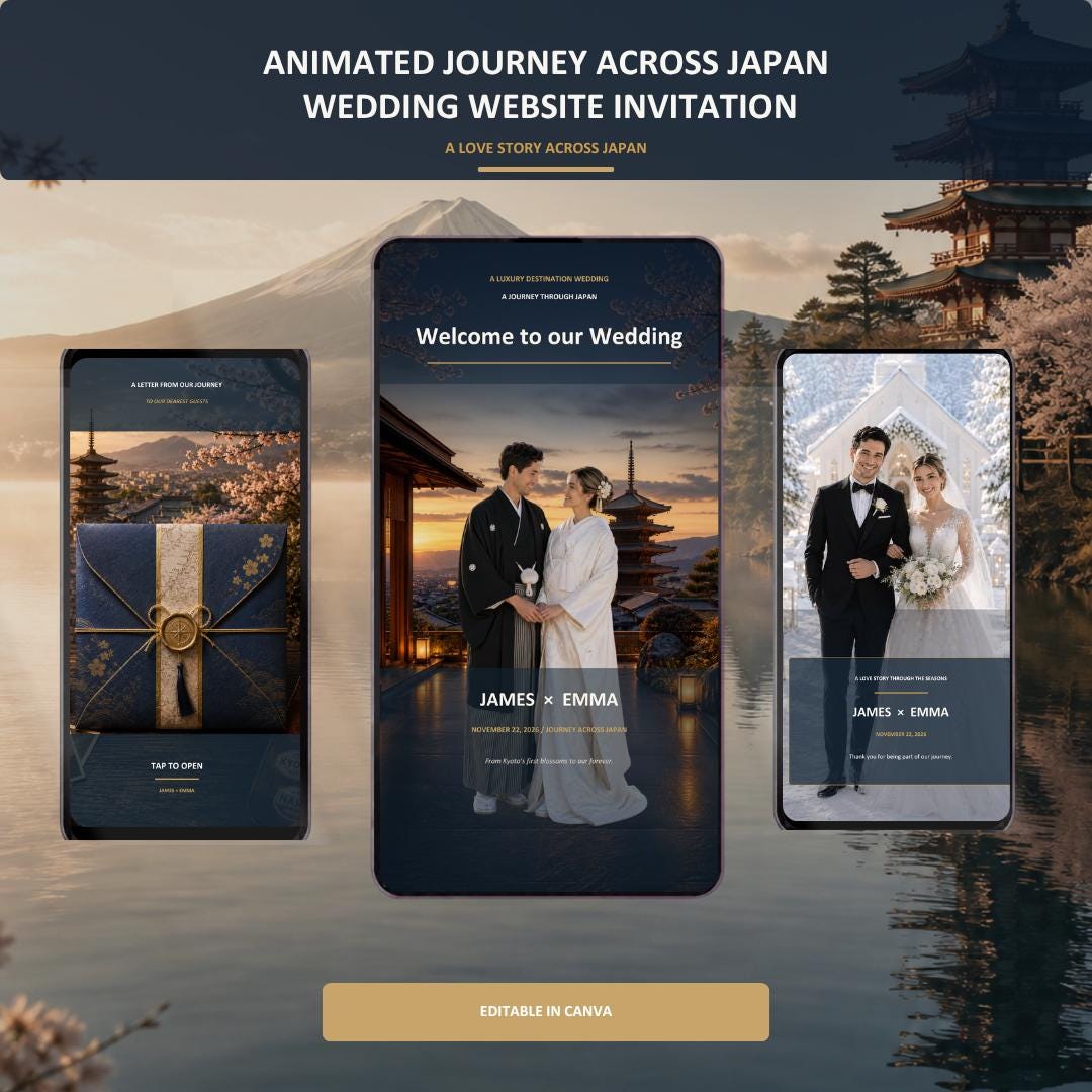 JAPAN JOURNEY Wedding Website Invitation Template