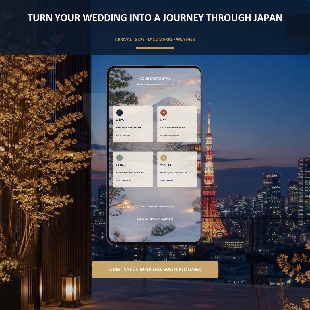 JAPAN JOURNEY Wedding Website Invitation Template — view 8