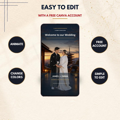 JAPAN JOURNEY Wedding Save the Date Template — view 5