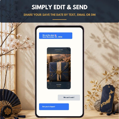 JAPAN JOURNEY Wedding Save the Date Template — view 3