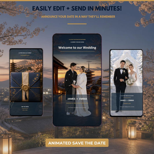 JAPAN JOURNEY Wedding Save the Date Template — view 2