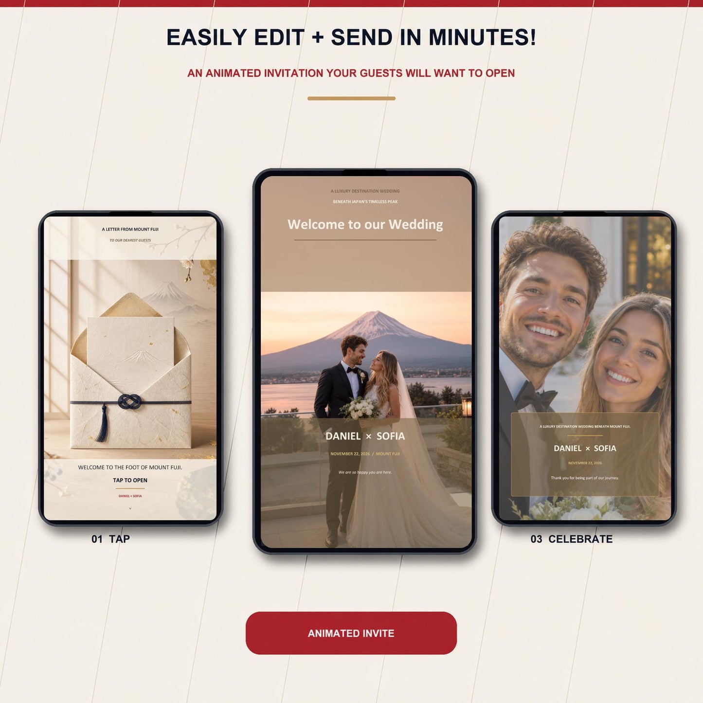 MOUNT FUJI Wedding Website Invitation Template — view 3