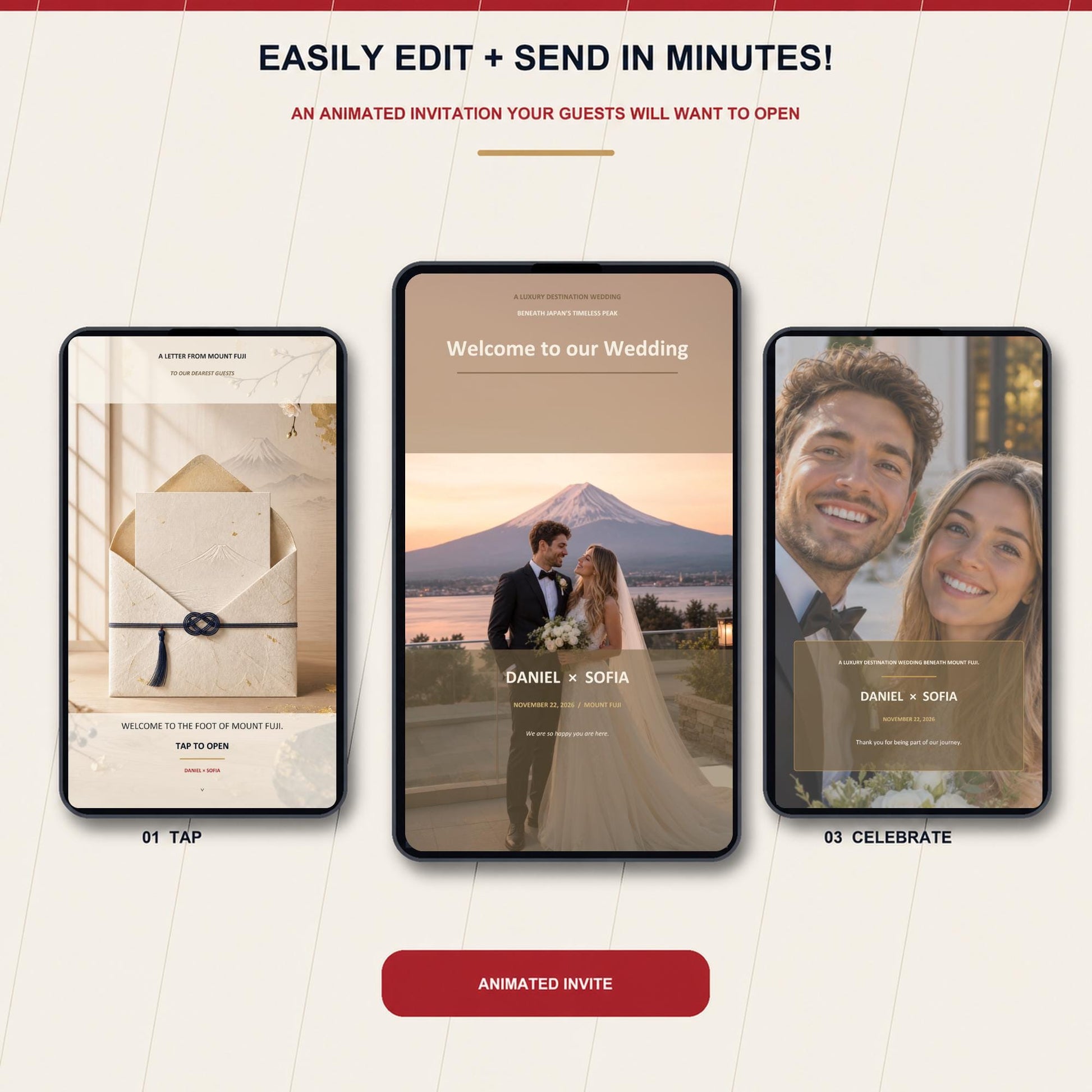 MOUNT FUJI Wedding Website Invitation Template — view 3