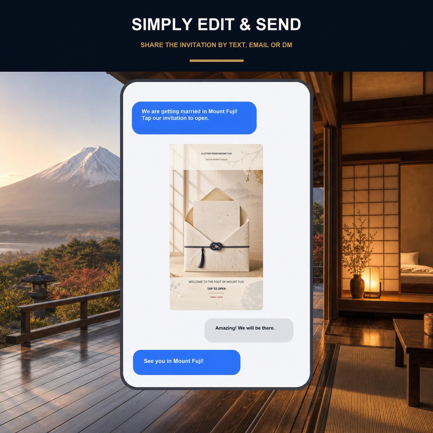 MOUNT FUJI Wedding Website Invitation Template — view 4