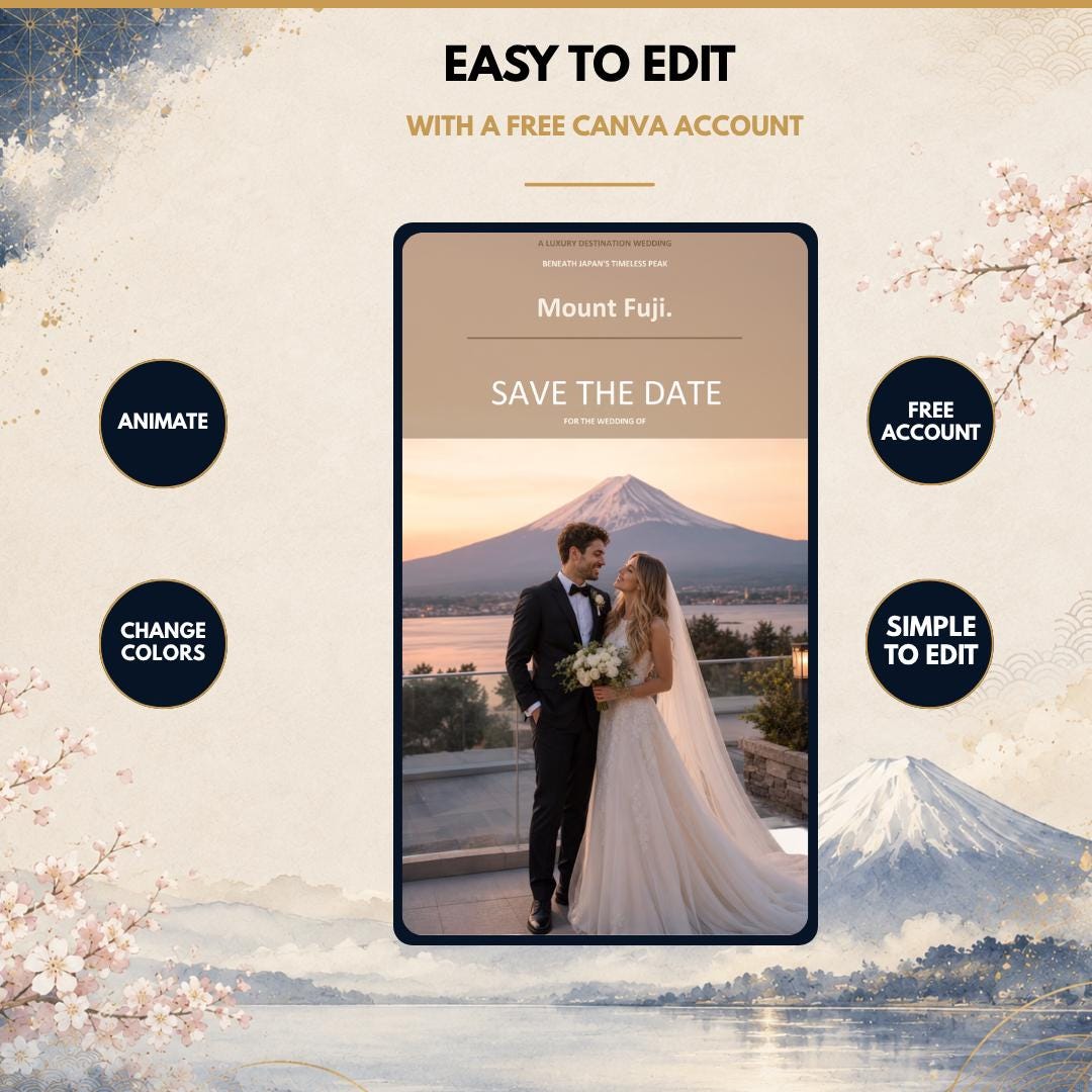 MOUNT FUJI Wedding Save the Date Template — view 5