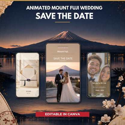 MOUNT FUJI Wedding Save the Date Template