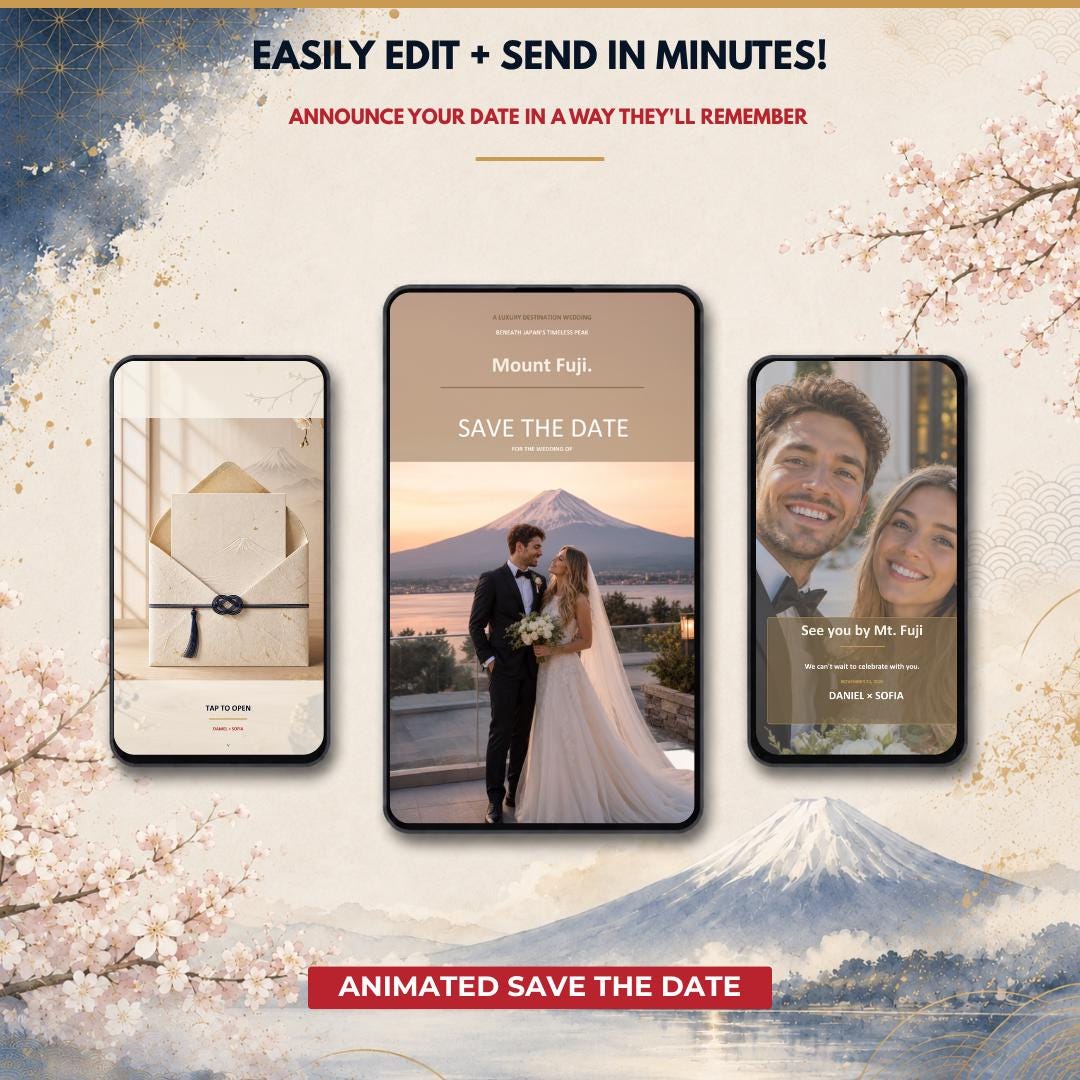MOUNT FUJI Wedding Save the Date Template — view 2