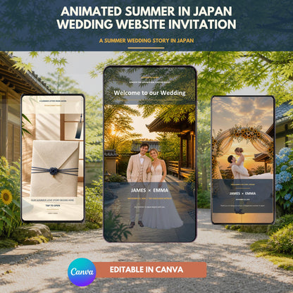 SUMMER IN JAPAN Wedding Website Invitation Template