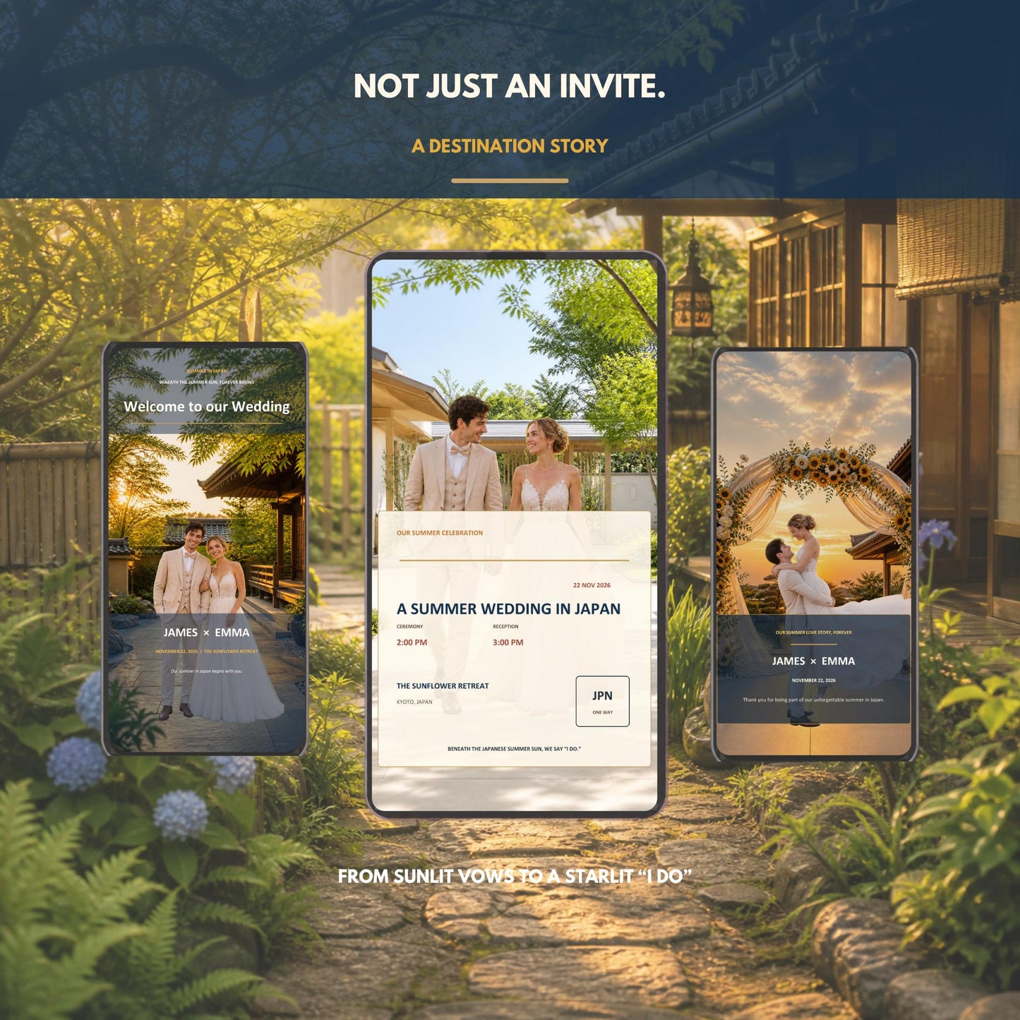 SUMMER IN JAPAN Wedding Website Invitation Template — view 2