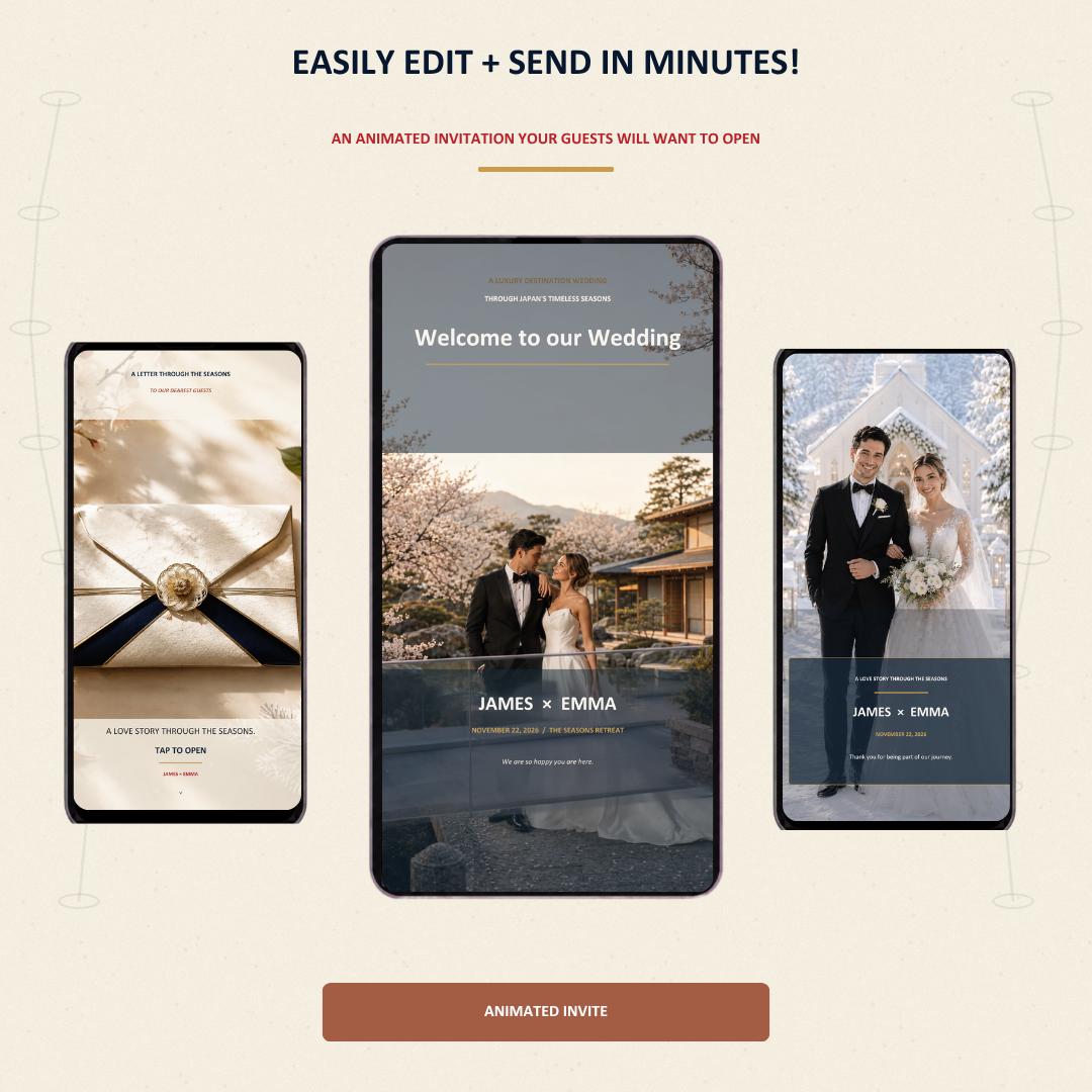 FOUR SEASONS Wedding Website Invitation Template — view 3