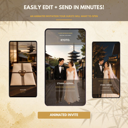 KYOTO Wedding Website Invitation Template — view 3
