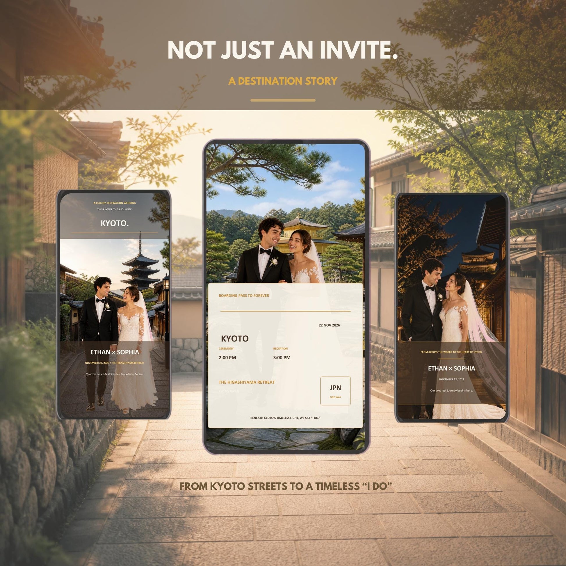 KYOTO Wedding Website Invitation Template — view 2