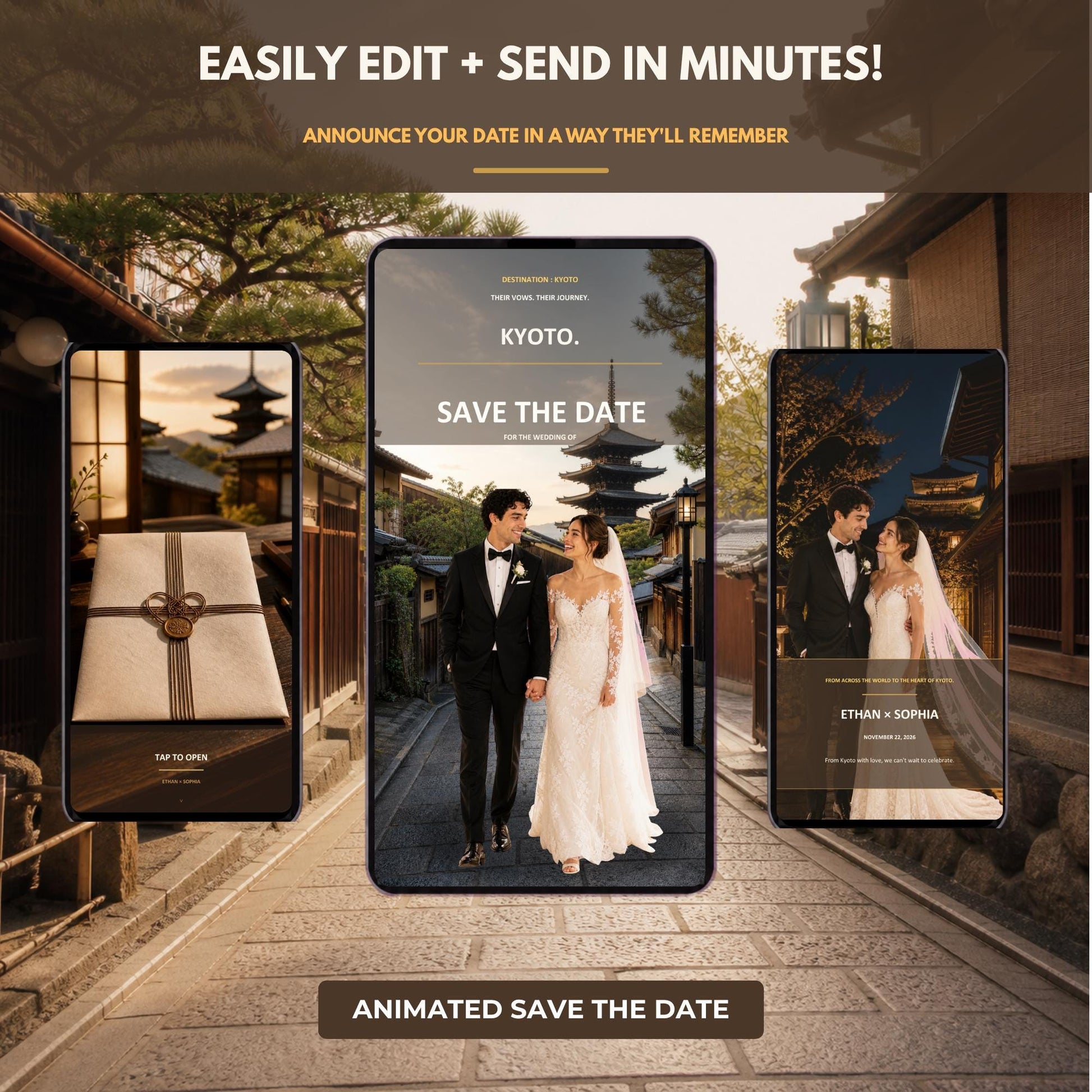 KYOTO Wedding Save the Date Template — view 2