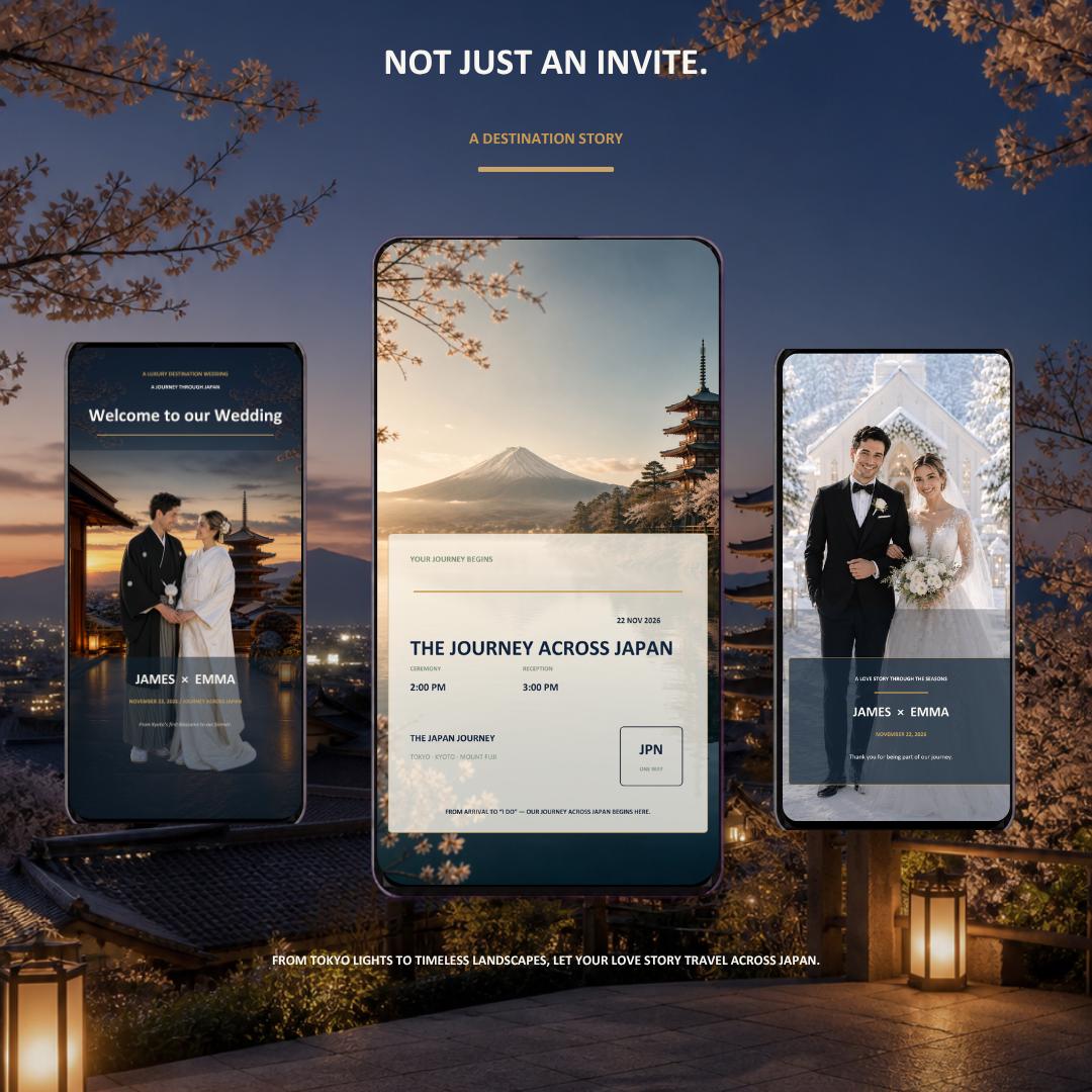 JAPAN JOURNEY Wedding Website Invitation Template — view 2