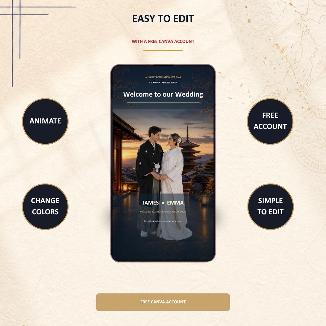 JAPAN JOURNEY Wedding Website Invitation Template — view 7
