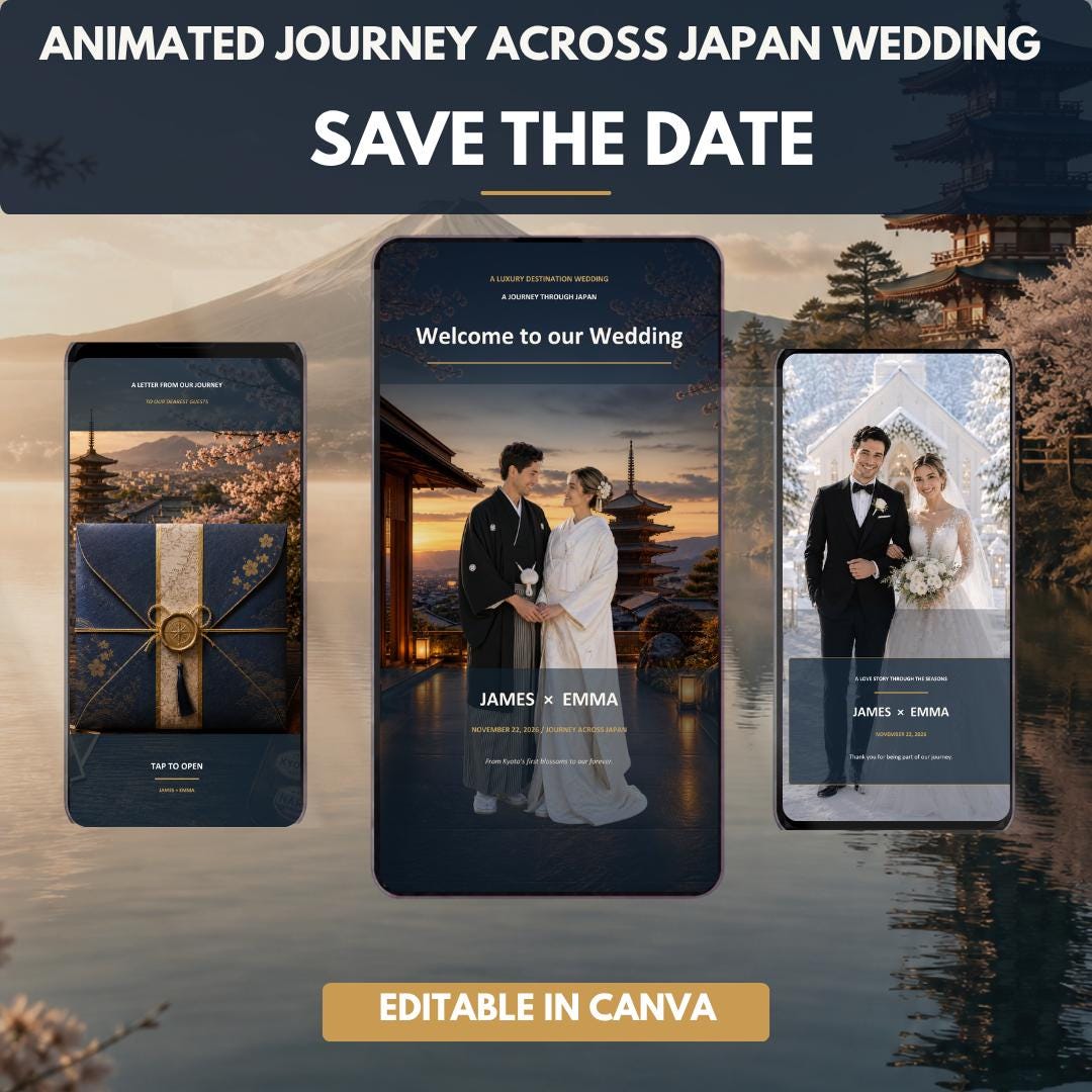 JAPAN JOURNEY Wedding Save the Date Template