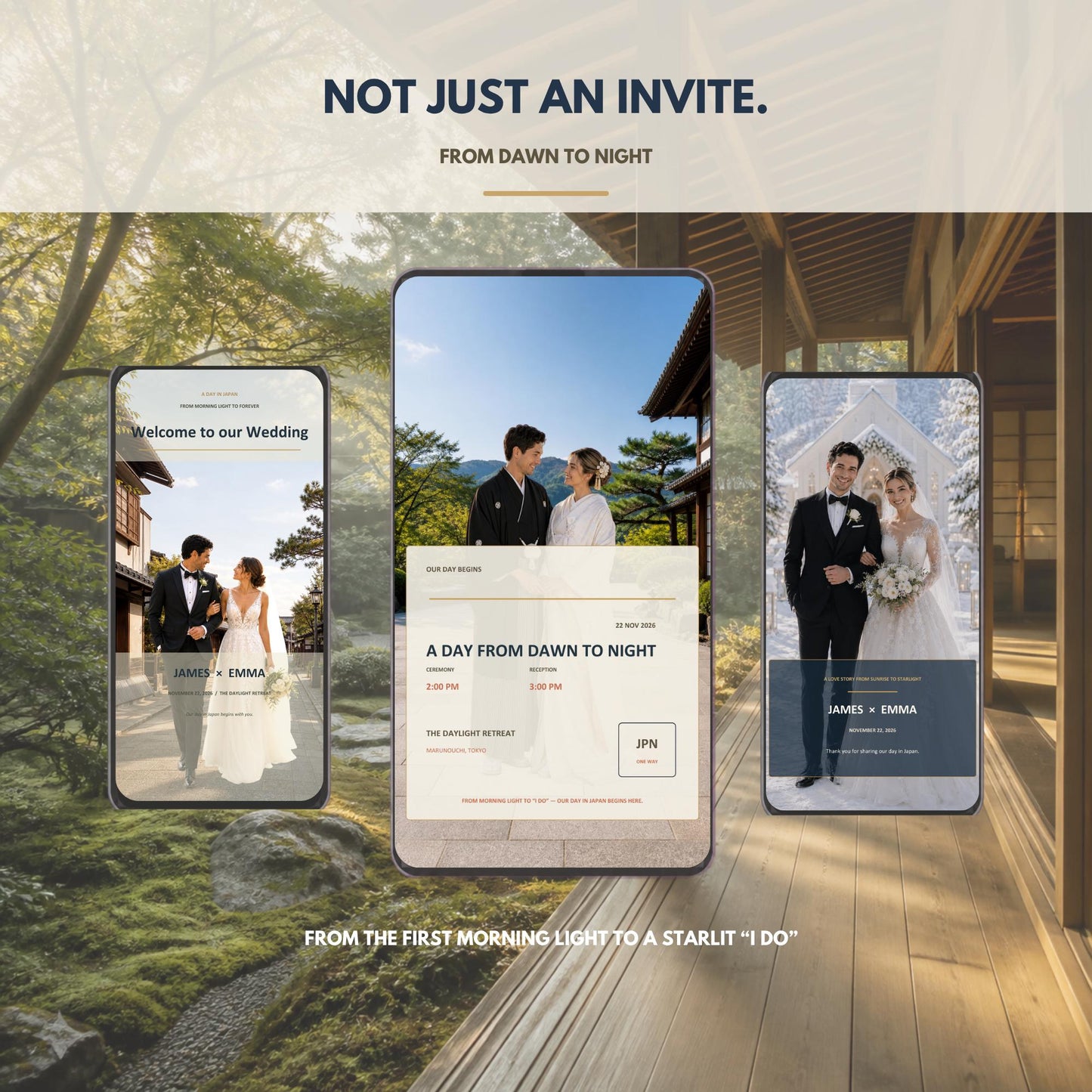 A DAY IN JAPAN Wedding Website Invitation Template — view 2