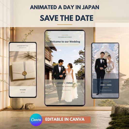 A DAY IN JAPAN Wedding Save the Date Template