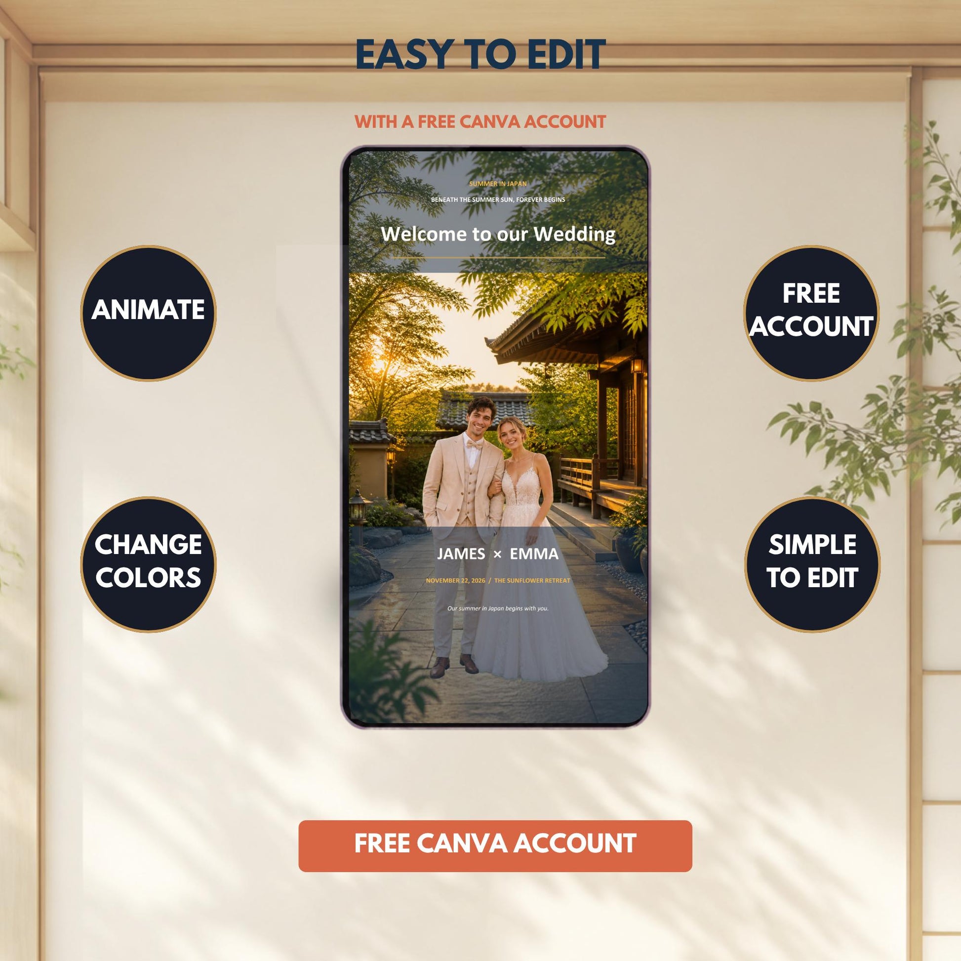 SUMMER IN JAPAN Wedding Website Invitation Template — view 7