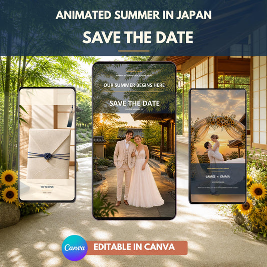 SUMMER IN JAPAN Wedding Save the Date Template