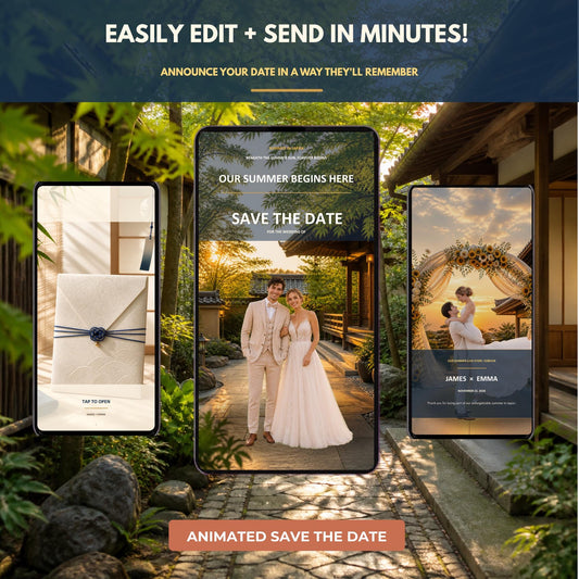 SUMMER IN JAPAN Wedding Save the Date Template — view 2
