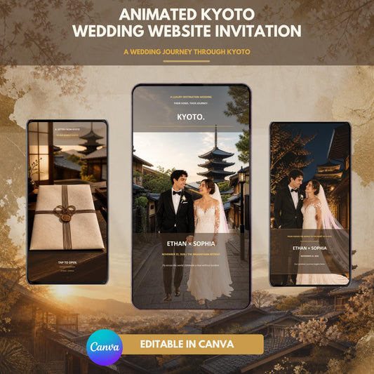 KYOTO Wedding Website Invitation Template