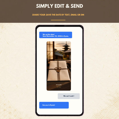 KYOTO Wedding Save the Date Template — view 3