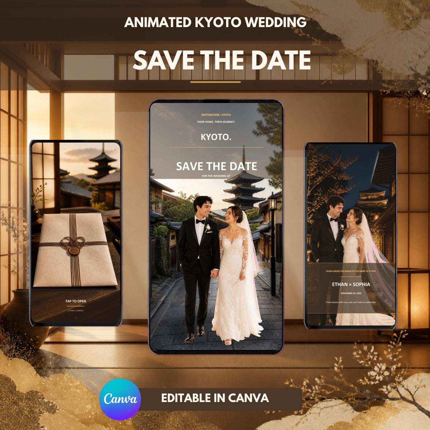 KYOTO Wedding Save the Date Template